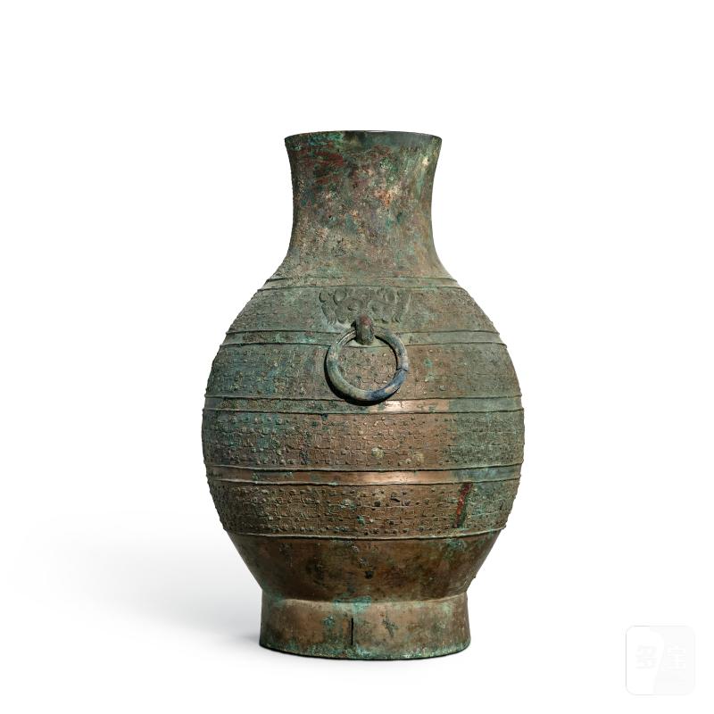 An archaic bronze ritual wine vessel, hu, Eastern Zhou dynasty, Warring States period | 東周戰國 青銅蟠虺紋鋪首耳壺 - 图4